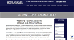 Desktop Screenshot of lewisandsonroofing-hsv.com